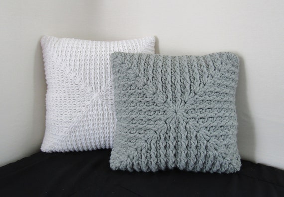 Crochet Textured Granny Square Pillow Pattern Etsy