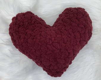 Crochet Chunky Yarn Heart Plushie Pillow Pattern