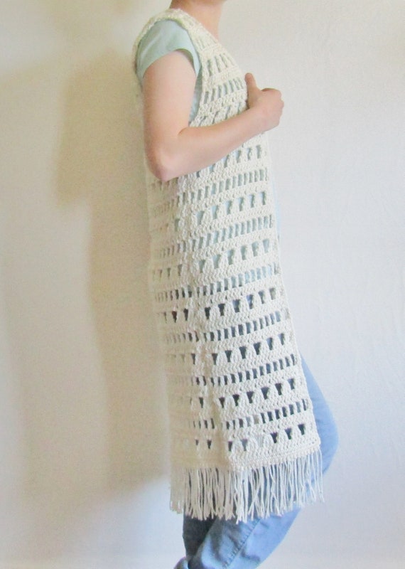 long crochet vest