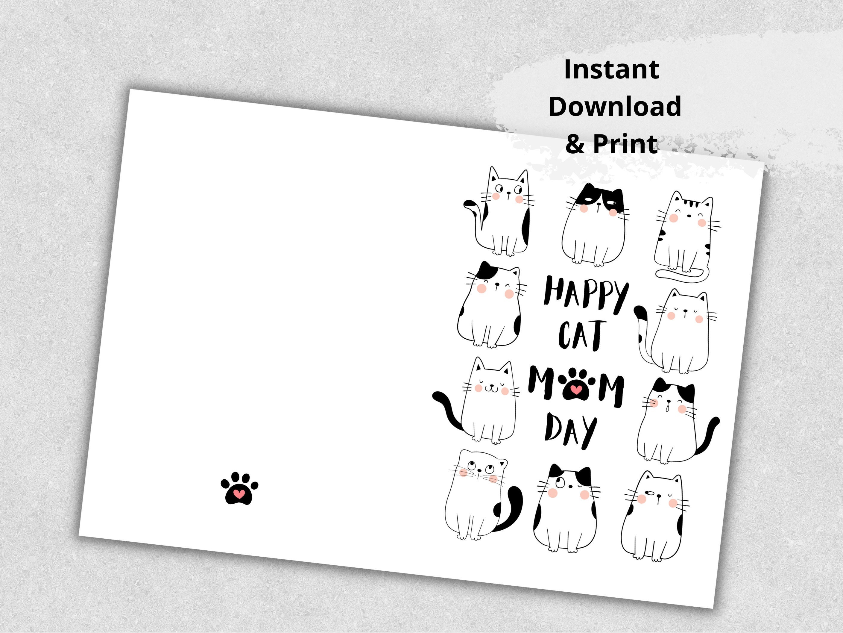 Cat Mom Mother S Day Card Printable