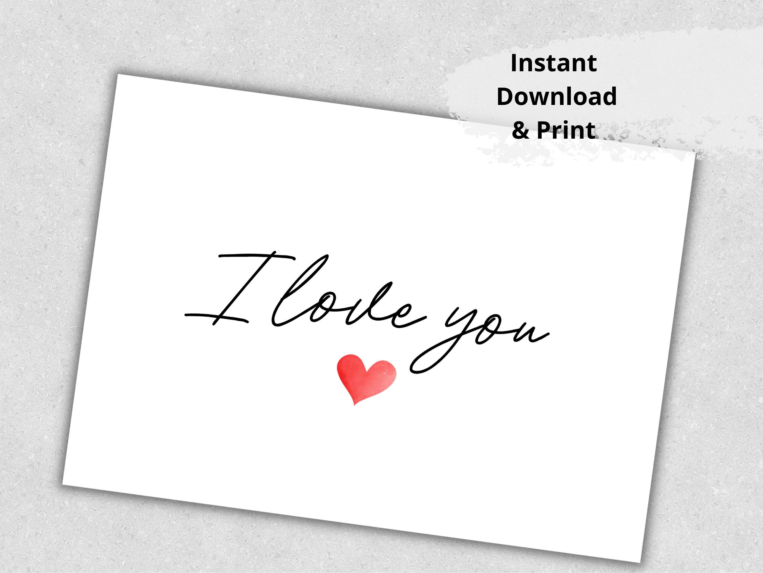 Printable I Love You Card, Love Card, Valentines Card, Anniversary Card ...