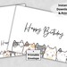 Printable Happy Birthday Cats Card, Funny Happy Birthday Card, Cute ...