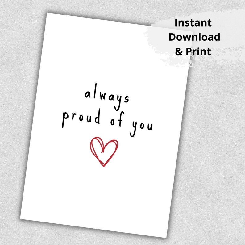 Printable Always Proud of You Card Motivational Card Etsy
