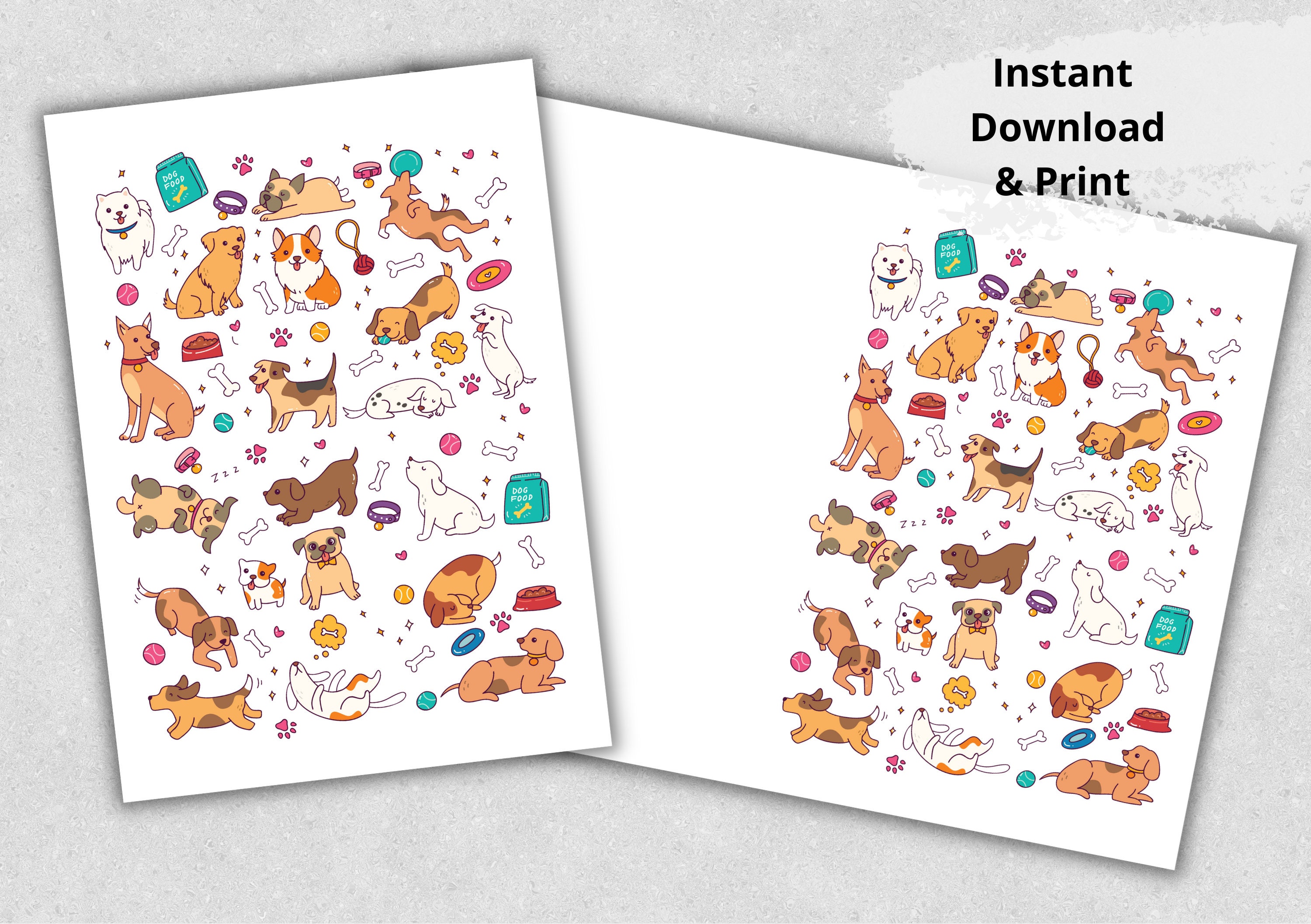 Printable Cute Dogs Card, Funny Dog Card, Card for Dog Lovers, Dogs ...