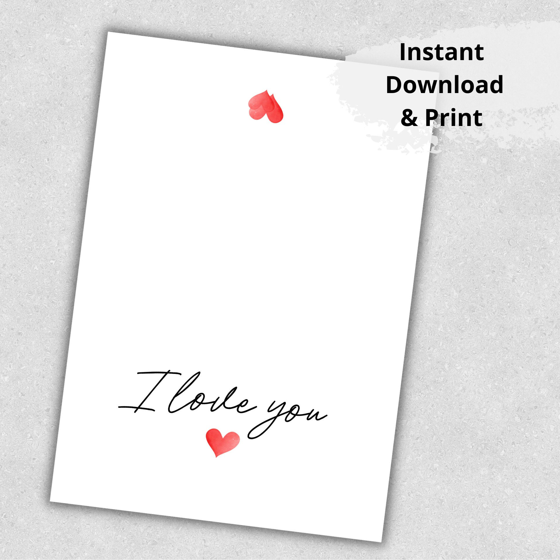 Printable I Love You Card, Love Card, Valentines Card, Anniversary Card