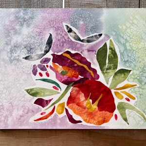 Hand-Dyed Floral Wall Art: Abstract Watercolor Painting