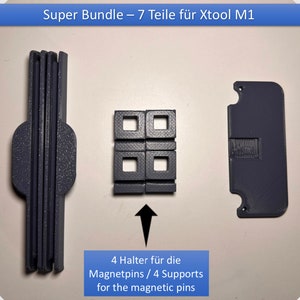 XTool M1 Super Accessory Bundle - 7 parts - magnetic pin holder - handles for light shield and cover for the AirAssist conversion