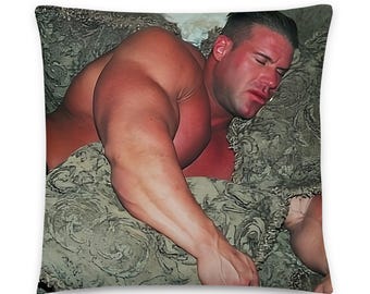 Funny Jay Cutler Sleeping Pillow • Bodybuilder Gym Decor • Fitness Fan Gift • Unique Sleep Humor Throw Pillow