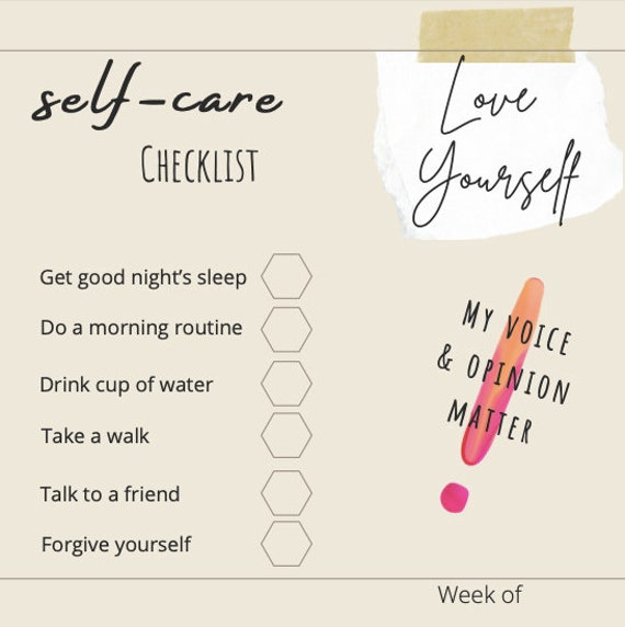 self care checklist pdf