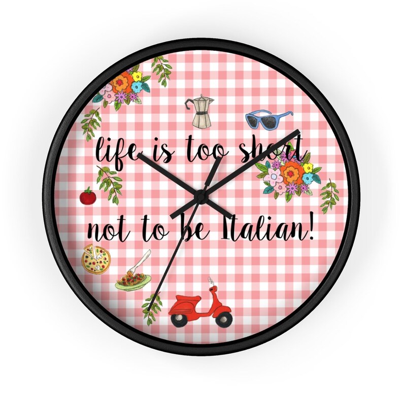 ITALIAN Wall Clock Lovely Silent Kitchen Wall Clock Funny Whimsical