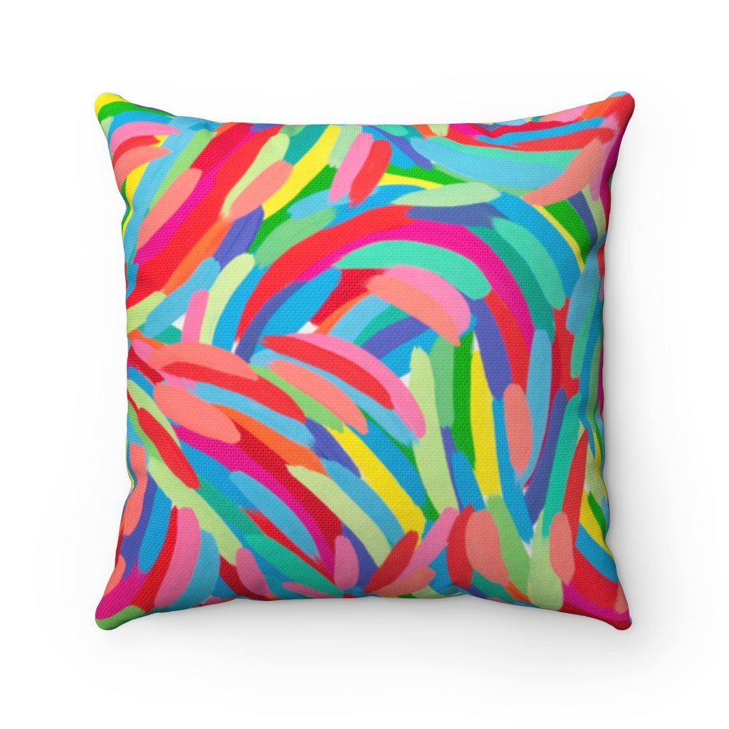 LIFE pillow Art Printed Cushion Fun Colorful Pillow Modern Design Pillow Colorful Printed Indoor Pillow