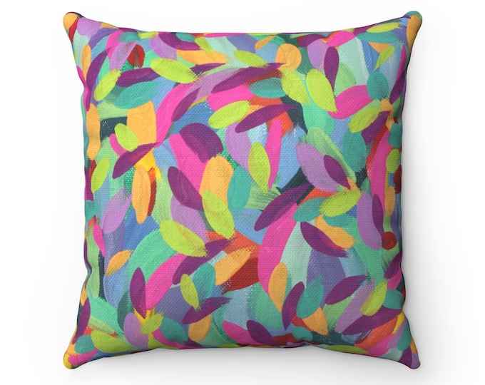 JOY pillow | Art Printed Cushion | Fun Colorful Pillow | Modern Design Pillow | Colorful Printed Indoor Pillow