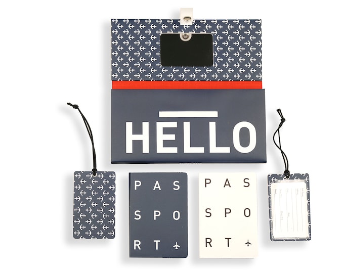 TRIP KIT Blue Sea // Traveling wallet set // Passport covers // Luggage tags // Special SALE!