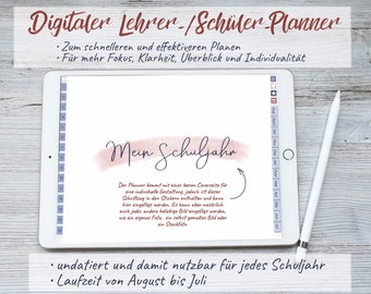 Digitaler Lehrer- bzw. Schüler-Planner, Kalender, Bujo, deutsch