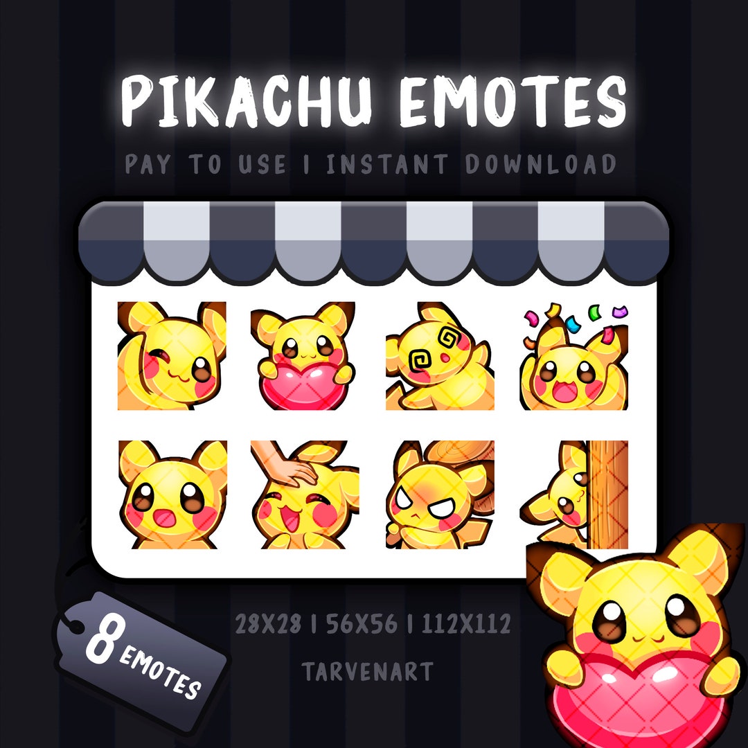 8x Pikachu Pokemon Emotes - Etsy