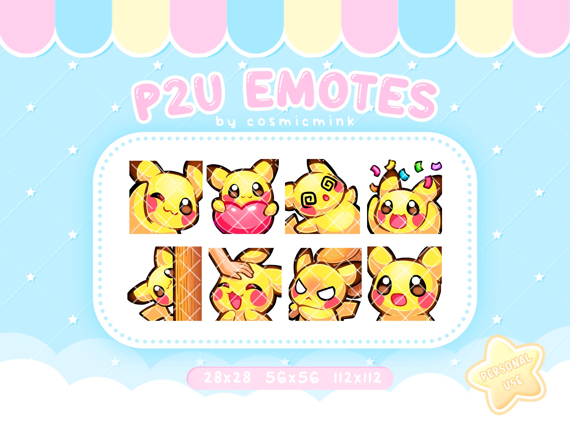 8x Pikachu Pokemon Emotes - Etsy