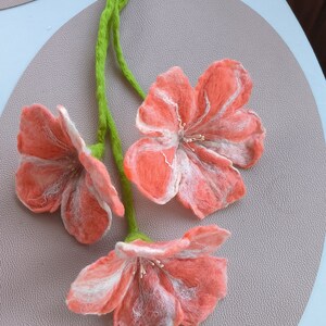 Three handmade felt flowers image 2
