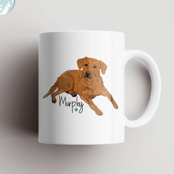 Fox Red Labrador Mug & Coaster Set / Personalised Gift / 10 Oz Mug / 90x90mm Coaster / E_MNC_003