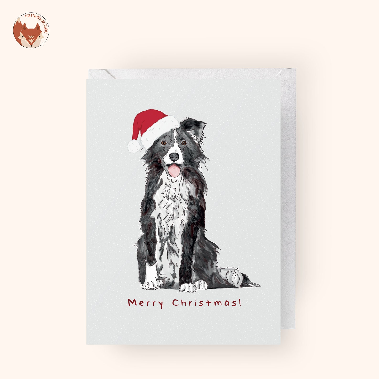Border Collie Christmas Cards / 'merry Christmas' / - Etsy