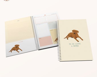 Fox Red Labrador Notebook / 52 Week Planner and 50 To Do Lists / E_NB_008
