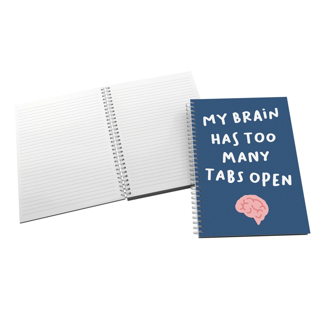 Too Many Notes Notebook Too Many Tabs Open - Illustrated Notebook - Etsy UK