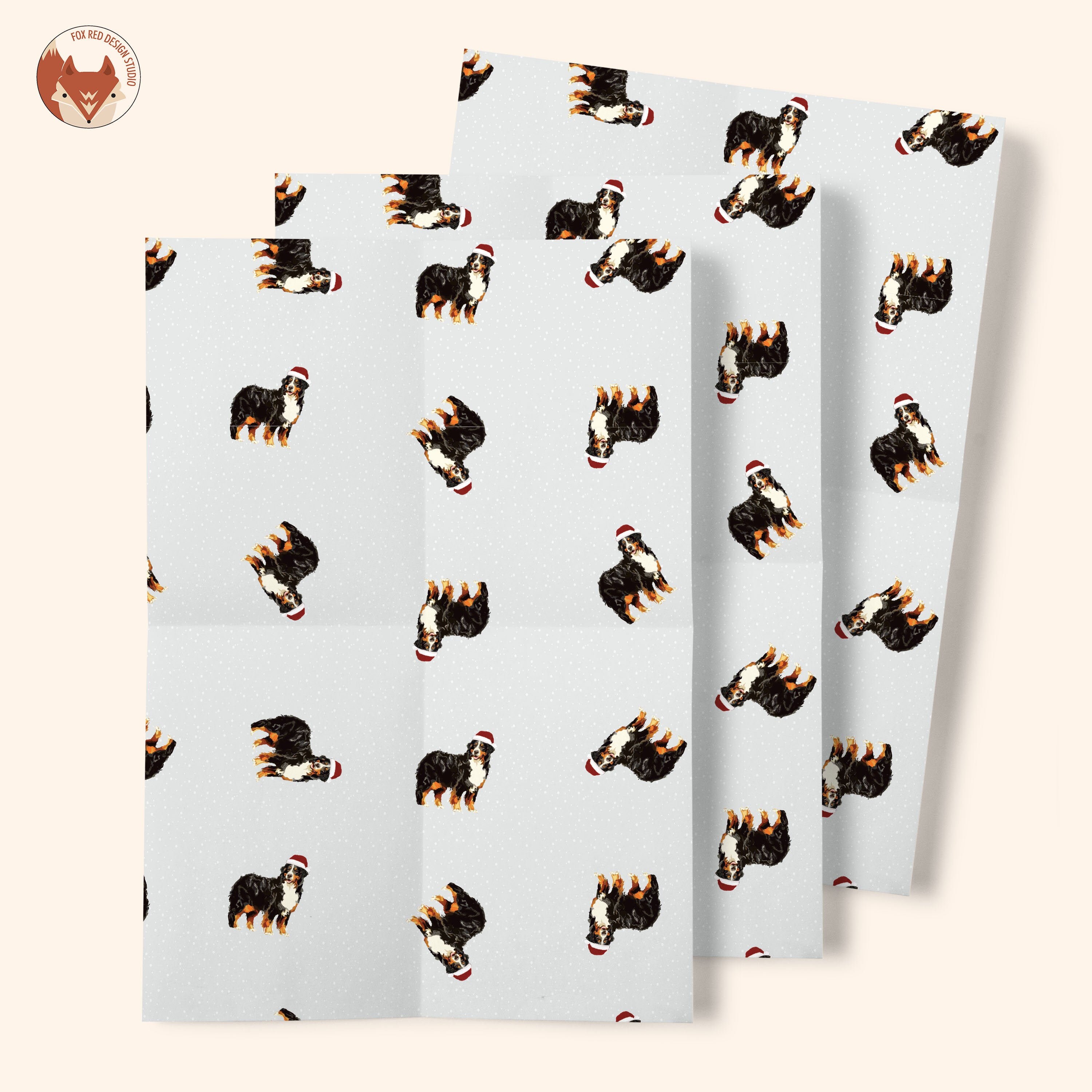 Festive Christmas Bernese Mountain Dog Gift Wrap - Red – The Crafted Bee Co.