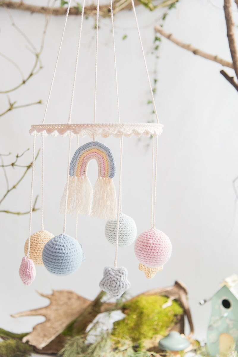 MO1 Regenbogen Mobile für das Babybett oder den Wickeltisch Etsy
