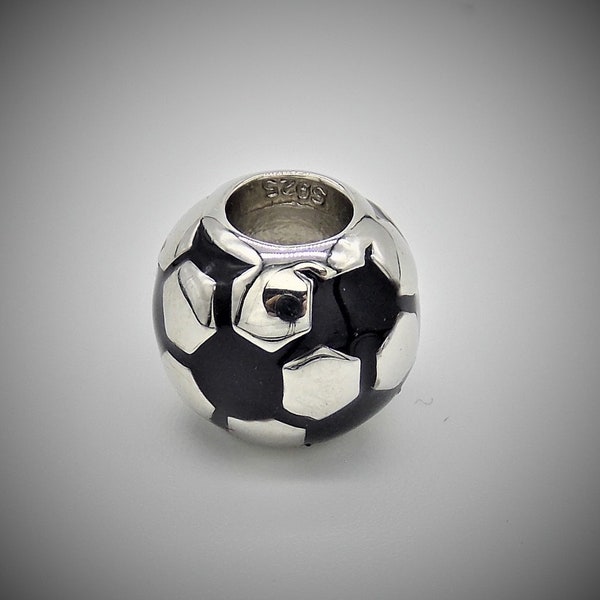 Football Bead Charm Sterling Silver 925 With Gift Box - fits Pandora Bracelet