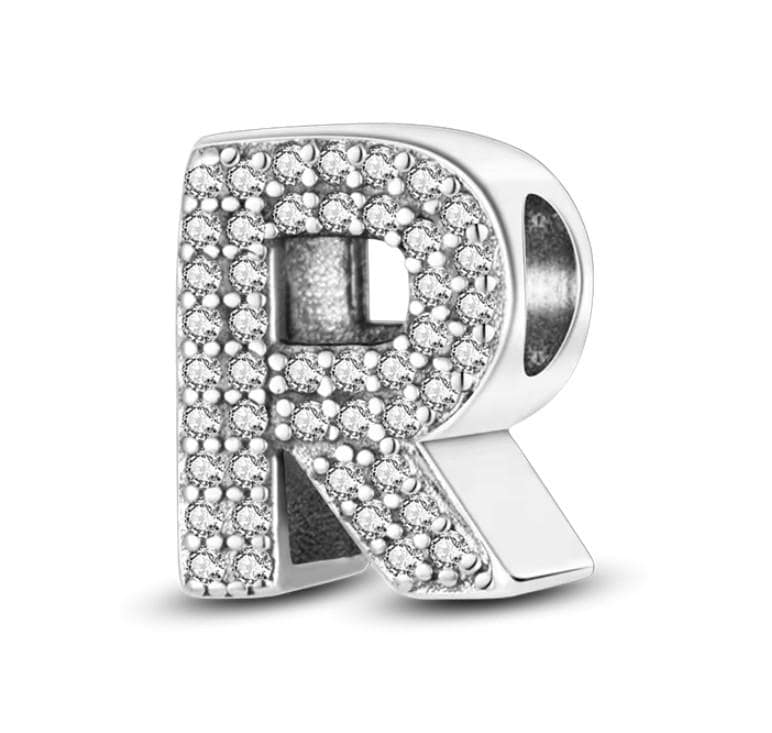 文字 R スターリングシルバー ビーズ チャーム - Pandora ブレスレット 