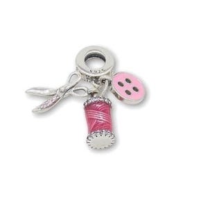 Sewing / Stitching Bead Charm Sterling Silver 925 With Gift Box - fits Pandora Bracelet