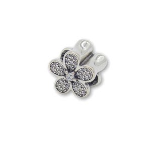 Flower Bead Charm Sterling Silver 925 With Gift Box - fits Pandora Bracelet