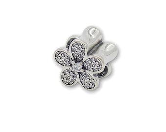 Flower Bead Charm Sterling Silver 925 With Gift Box - fits Pandora Bracelet