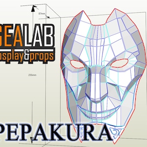 Jhin&#39;s Mask Pepakura - PDF & PDO Templates for Foam Cosplay (League of Legends)