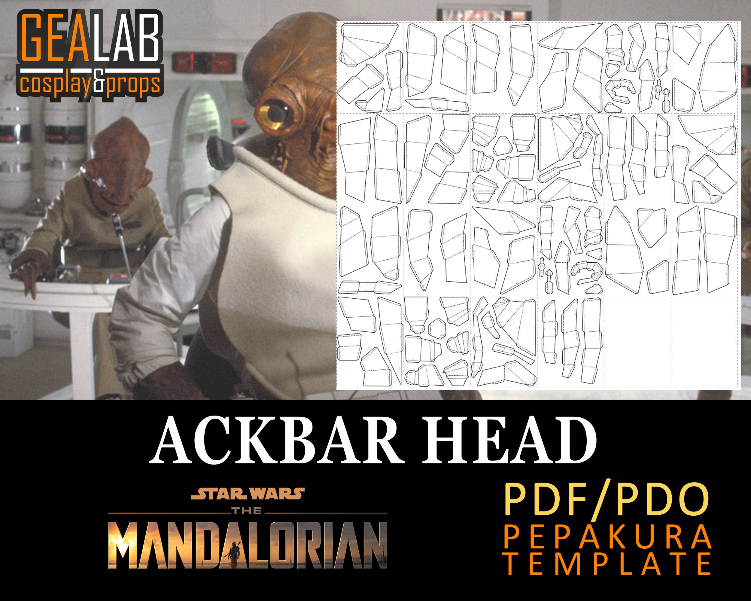 アクバー提督のヘッド ペパクラ - フォーム コスプレ用 PDF および PDO
