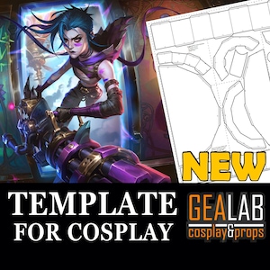 Arma Jinx fratturata arcana - Modelli in schiuma Pepakura PDF e PDO per Cosplay (Lol, League of Legends, Arcane) Modello fai da te Stagione 2