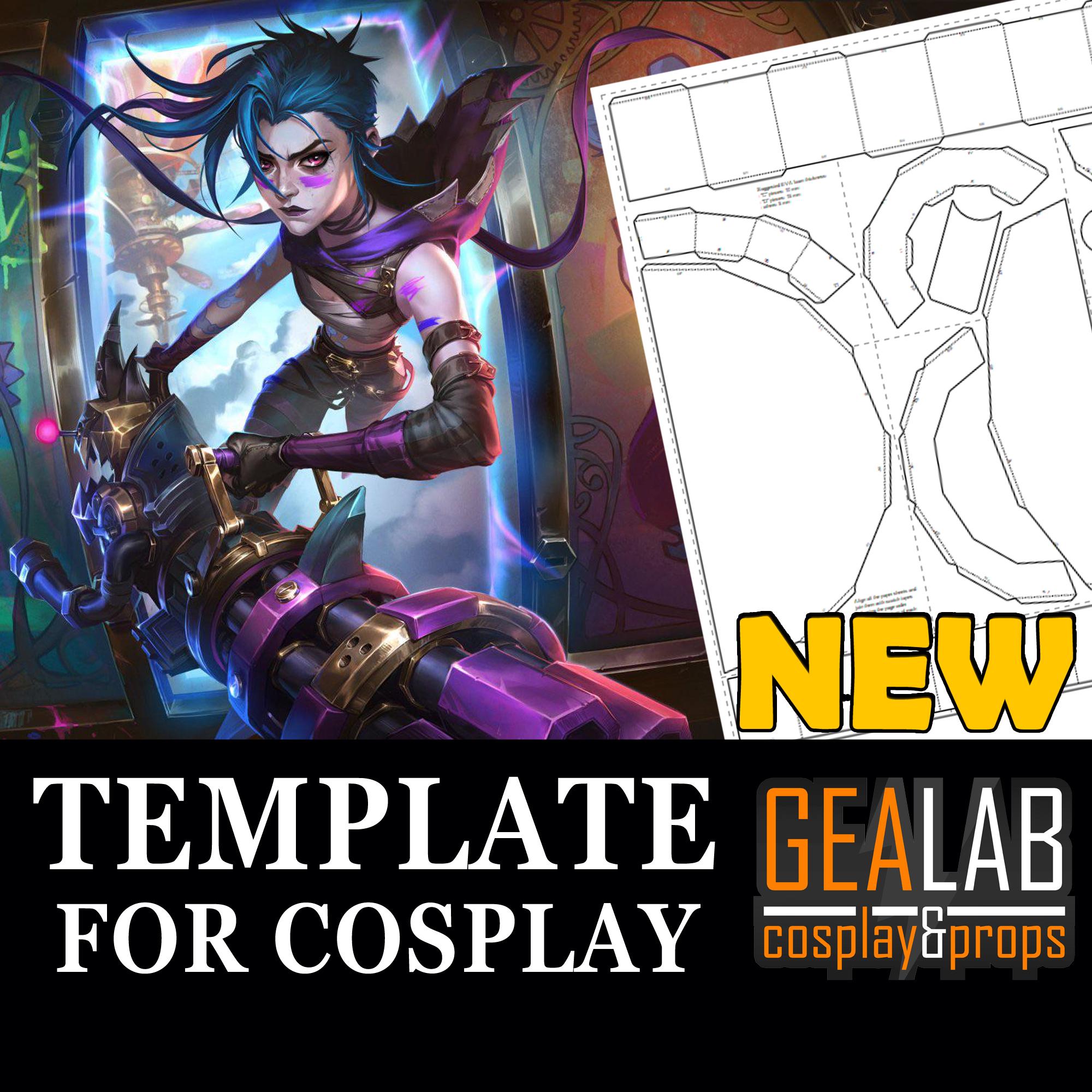 Arcane Fractured Jinx Weapon - PDF and PDO Pepakura Foam Templates for Cosplay (Lol, League of Legends, Arcane) Pattern DIY Season Two