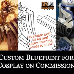 Custom Blueprint Commission for Cosplay, order your Lineart Prop from us!