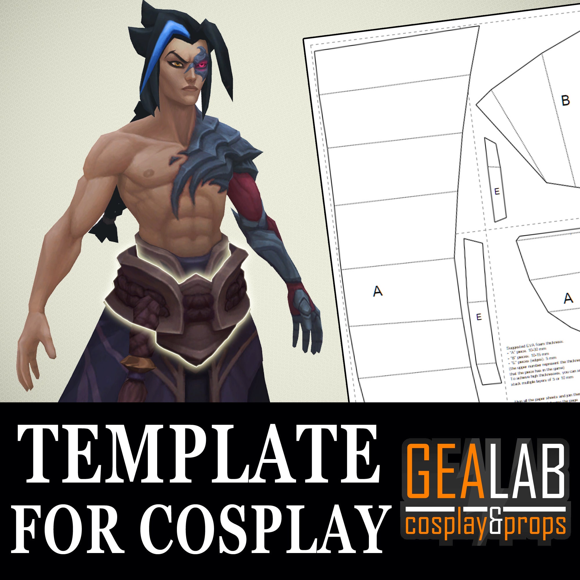 Kayn Belt Pepakura PDF/PDO Foam Templates for Cosplay (league of