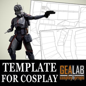 Zbroja Echo (Sezon 1) Pepakura - Szablony PDF i PDO do pianki Cosplay (Star Wars - The Bad Batch, serial animowany) Wzór, DIY, Kask