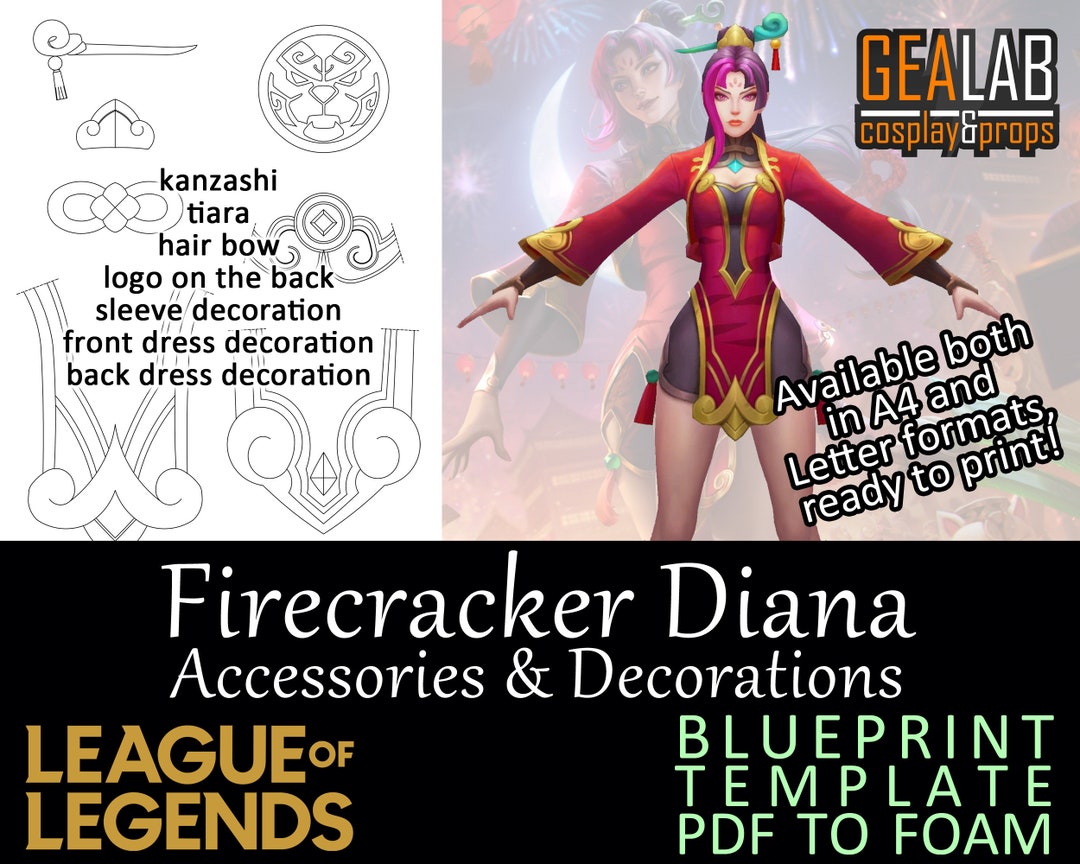 Firecracker Diana Accessories and Decorations Blueprint Etsy
