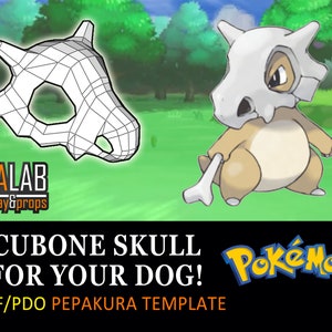 Cráneo cubone para perros Pepakura - PDF & Plantillas de DOP para Cosplay (Pokémon)