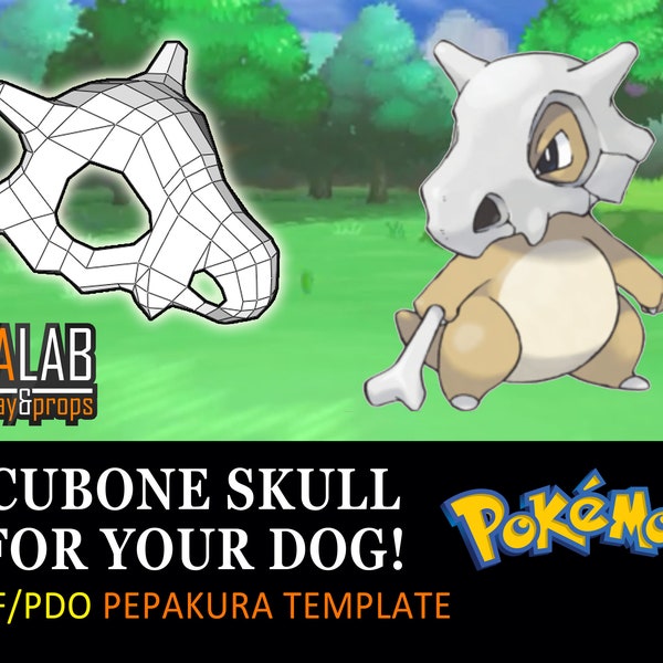 Cubone Skull For Dogs Pepakura - PDF & PDO Templates for Cosplay (Pokémon)