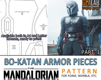 Bo Katan Armor Pieces (Set 1) - PDF Pattern for Foam Cosplay (Star Wars - The Mandalorian) (Mandalorian Female Armor)