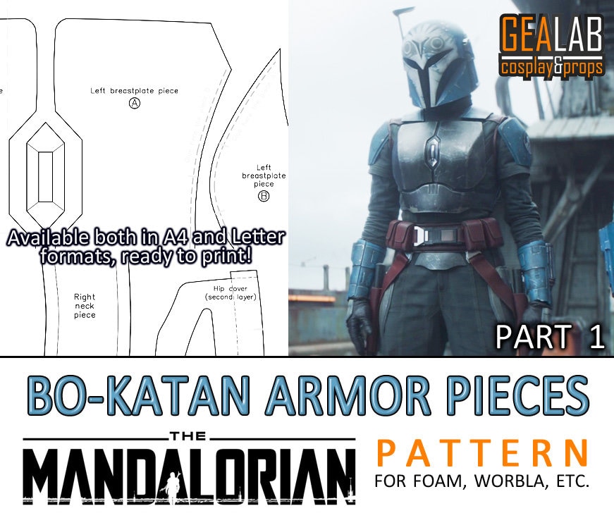 Bo Katan Armor Pieces Set 1 Pdf Pattern For Foam Cosplay Etsy