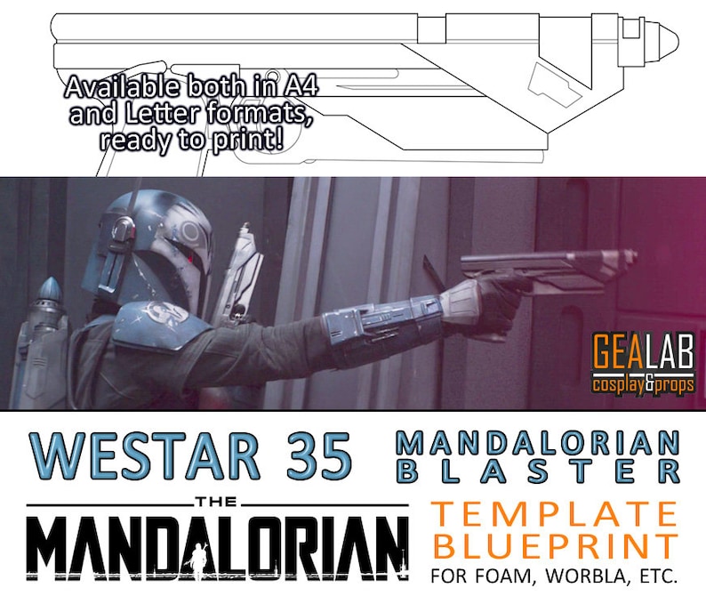 Bo Katan Bundle - PDF Pattern & Pepakura for Foam Cosplay (Star Wars - The Mandalorian) (Mandalorian Female Armor) Helmet, Jetpack, Blaster image 9