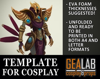 Piezas de armadura de Azir Pepakura - Plantillas de espuma PDF y PDO para cosplay (LoL, League of Legends) Patrón DIY