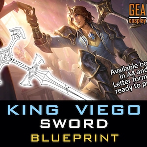 King Viego Sword - Blueprint for Cosplay (LoL, League of Legends) PDF template for EVA foam