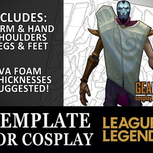 Jhin Arm & Legs Pepakura - PDF/PDO Foam Templates for Cosplay (Lol, League of Legends) Pattern, DIY