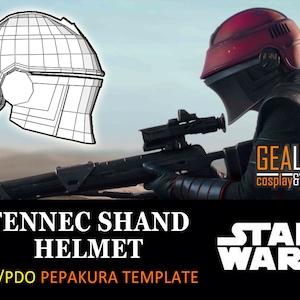Fennec Shand Helmet Pepakura - PDF & PDO Template Pattern for Cosplay (Star Wars, The Book of Boba Fett, The Mandalorian, The Bad Batch)