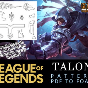 Talon Classic Skin - Pattern for EVA foam - Template for Cosplay (LoL, League of Legends)